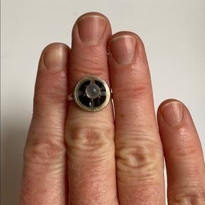 Small sterling silver ring with glass stone